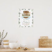Chic Greenery Noah's Ark Baby shower Welkomstbord Poster (Keuken)