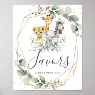 Chic Greenery Oerwoud Animals Baby shower Favoriet Poster