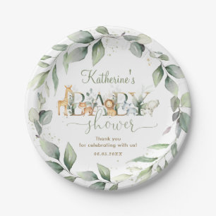 Chic Greenery Oerwoud Animals Baby shower Neutraal Papieren Bordje