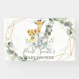 Chic Greenery Oerwoud Animals Baby shower Welkom Spandoek