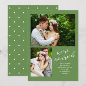 Chic Greenery | Twee foto's huwelijksaankondiging Aankondiging (Voorkant / Achterkant)