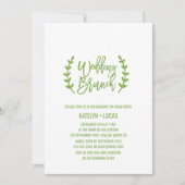Chic Greenery Wreath Calligraphy Wedding Brunch Kaart (Voorkant)