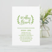 Chic Greenery Wreath Calligraphy Wedding Brunch Kaart (Staand voorkant)