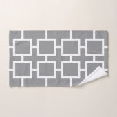 Chic Grey and White Geometric Square Pattern Bad Handdoek (Handdoek)