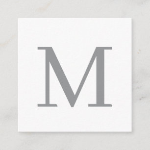 Chic Grey Initiaal Letter Monogram Modern Informatiekaartje