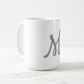 Chic Grey Initiaal Letter Monogram Modern Koffiemok (Voorkant links)