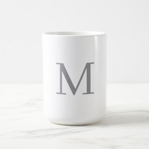 Chic Grey Initiaal Letter Monogram Modern Koffiemok