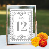 Chic Grey Papel Picado Mariage Numéro de table