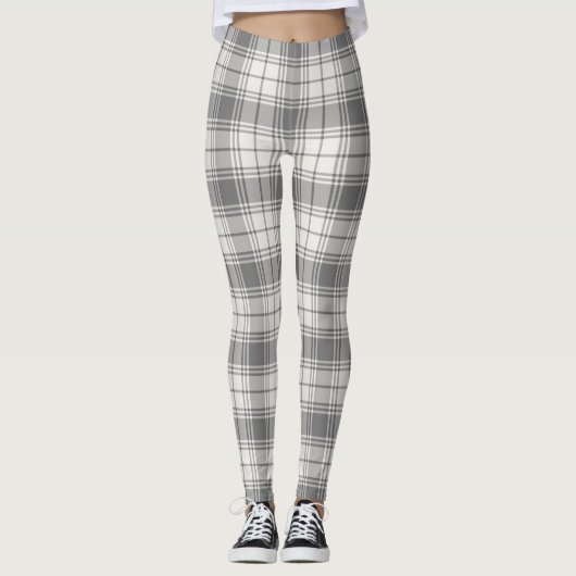 Chic Grey Tartan Leggings (Devant)