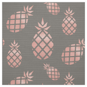 Chic grijs en roze gouden ananas bekleding stof