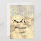 Chic grijs goud strass druppels dank u kaart (Voorkant)