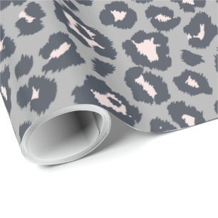 Chic grijs luipaardprintpatroon cadeaupapier