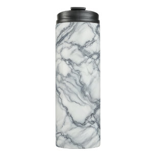 Chic grijs & wit marmer uiterlijk glamour thermosbeker