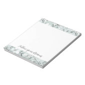 Chic grijs witte bloemen notitieblok (Gedraaid)