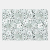 Chic Grijze Witte Bloemen Libellen Bruids Bruiloft Inpakpapier Vel (Voorkant)