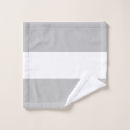 Chic gris clair blanc forme de navire rayures naut (Gant de toilette)