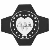 Chic gris noir Premier Monogramme Coeur blanc (Plat)