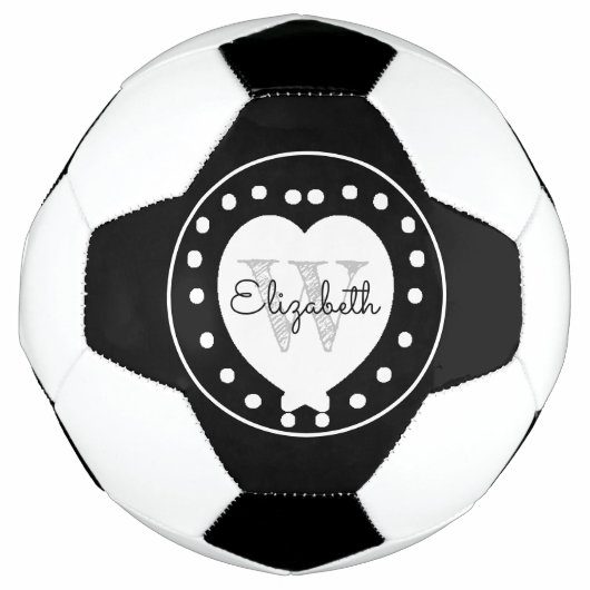 Chic gris noir Premier Monogramme Coeur blanc (Devant)