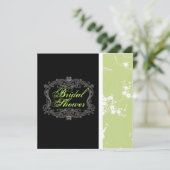 Chic  Groene Bloemen Bruids Douche Uitnodiging (Staand voorkant)