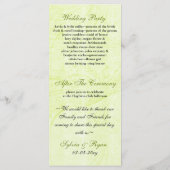 Chic groene vogelkooi, liefde vogels bruiloft prog programma (Achterkant)