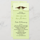 Chic groene vogelkooi, liefde vogels bruiloft prog programma (Voorkant / Achterkant)