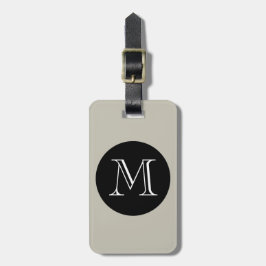 CHIC GROUPON BAGAGELABEL_547 SAND/ZWARTE/MONOGRAM BAGAGELABEL