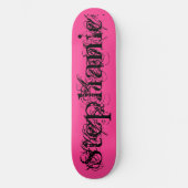 Chic Grunge Black en Roze Skateboard (Voorkant)