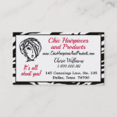 "Chic Hair Pièces & Produits" Diva Carte de visite (Devant)