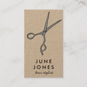 Chic Hair Stylist Scissors Salon Minimal Kraft Visitekaartje
