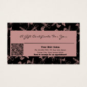 Chic Hair Tools Patroon QR Code Gift Certificaat Visitekaartje (Voorkant)