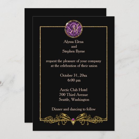 Chic Halloween Faire-part de mariage (Devant / Derrière)