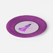 Chic Halloween heks op violet & glitter paarse Papieren Bordje (Gekanteld)