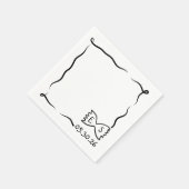 Chic Hand Drawn Bowtie Pasta Dinner Party Wedding Servet (Hoek)