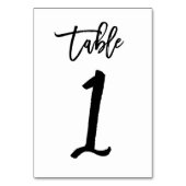 Chic Hand Geletterde Tafelnummer Kaart | Tabel 1 (Achterkant)
