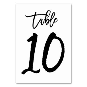 Chic Hand Geletterde Tafelnummer Kaart   Tabel 10