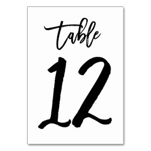 Chic Hand Geletterde Tafelnummer Kaart   Tabel 12