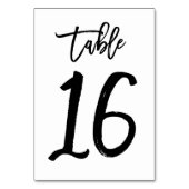 Chic Hand Geletterde Tafelnummer Kaart | Tabel 16 (Achterkant)