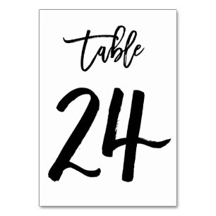Chic Hand Geletterde Tafelnummer Kaart   Tabel 24