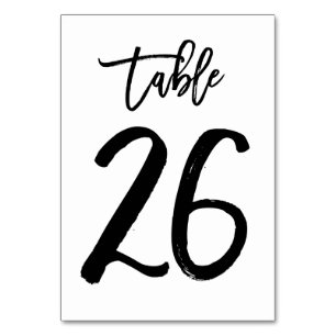 Chic Hand Geletterde Tafelnummer Kaart   Tabel 26