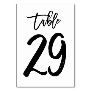 Chic Hand Geletterde Tafelnummer Kaart   Tabel 29