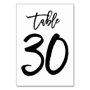 Chic Hand Geletterde Tafelnummer Kaart   Tabel 30