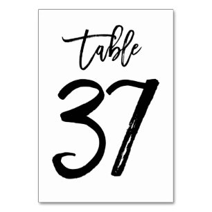 Chic Hand Geletterde Tafelnummer Kaart   Tabel 37