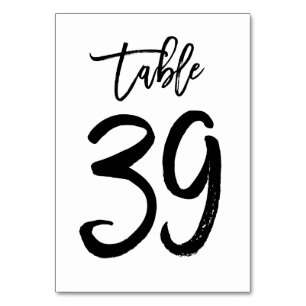 Chic Hand Geletterde Tafelnummer Kaart   Tabel 39