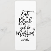 Chic Hand Geletterde Trouwmenu Menu (Achterkant)