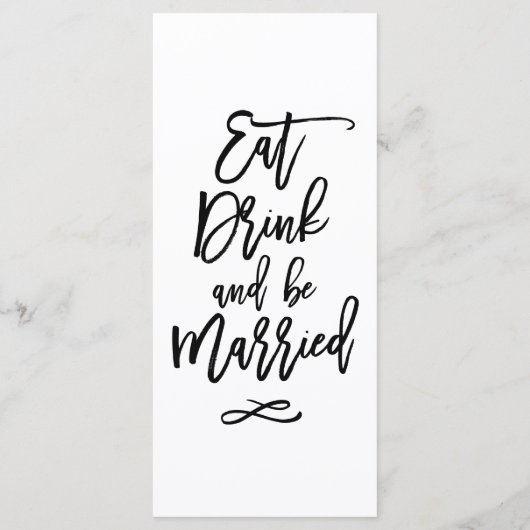 Chic Hand Geletterde Trouwmenu Programma (Achterkant)