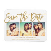 Chic Hand heeft sparen de Datum Foto Collage gedru Magneet (Horizontaal)