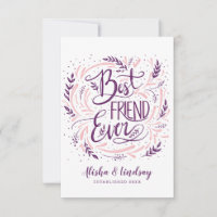 Chic Hand Letterde Beste Vriend ooit Gepersonalise