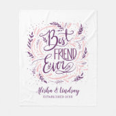 Chic Hand Letterde Beste Vriend ooit Gepersonalise Fleece Deken (Voorkant)