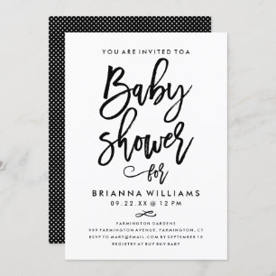 Chic Hand Lettered Baby shower Kaart