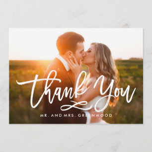 Chic Hand Lettered Bedankt Foto